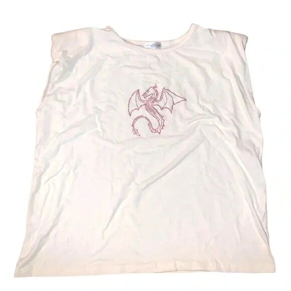 Vintage y2k style rhinestone Mcbling dragon top - Picture 1 of 3